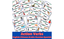 Multilingual ESL Action Verbs in English Spanish Arabic Chinese Russia