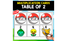 MULTIPLICATION FLASHCARDS BY 2 | POKEMON THEMED