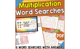 Multiplication Word Searches (PDF)