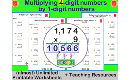Multiply a 4-digit by a 1-digit number using the Standard Algorithm