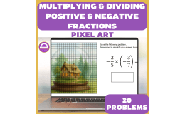 Multiplying and Dividing Positive and Negative Fractions Pixel Art