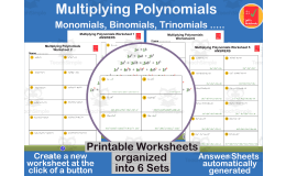 Multiplying Polynomials - Worksheets
