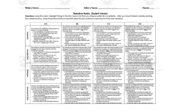 Narrative Rubric – Student & Peer Self-Assessment