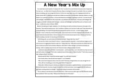 New Year Reading Coloring Activity