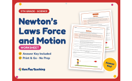 Newton’s Laws Force and Motion Worksheet – 5th Grade Science Practice
