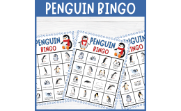 No Prep Arctic Animal Penguin Bingo Game Fun Winter Holiday activities