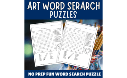 No Prep Art Word Search Puzzles For Pre-K to 3rd Grade