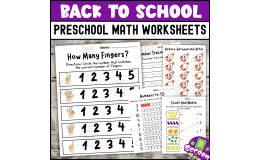 NO Prep Back to School Pre-K Math Worksheets Math Center Activities