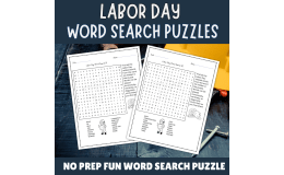 No Prep Labor Day Word Search Puzzle Worksheet, Labor Day activities
