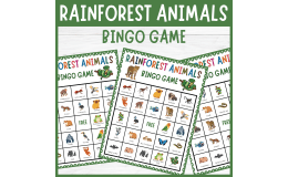 No Prep Tropical Rainforest Animal Bingo Game Amazon Habitat Activitiy
