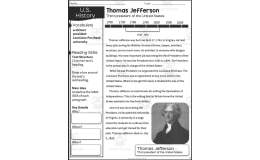 Nonfiction Reading Packet: Thomas Jefferson