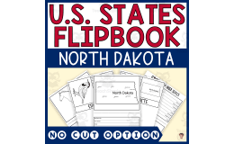 North Dakota State Flipbook (Capital, Bird, Flower, Flag, Animal)