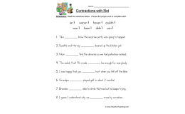 Not Contractions Worksheet