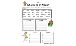 Noun Sorting Worksheet