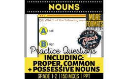 Nouns Practice Questions - Grades 1-2 Grammar (PPT)