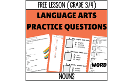 Nouns Sample: Grammar Grade 3-4 (Word)