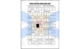 Nova Scotia (Canada) Spelling List