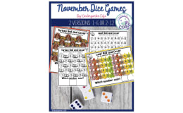 November Dice Games Bundle | Roll and Cover/Color/Write