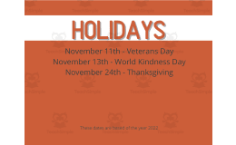 November Thanksgiving Theme Calendar Pieces