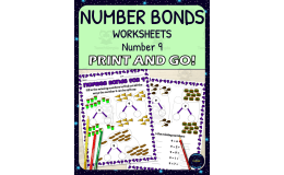 Number Bonds for 9 Worksheets