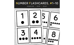 Number Flash Cards 1-10: Counting Dots (Ten Frames), Back to School