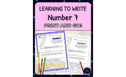 Number Formation Practice Worksheets - Learning to Write Number 7
