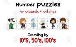 NUMBER PUZZLES for wizards - counting by 10s, 50s, 100s