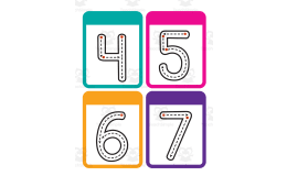 Number Tracing Flash cards 0-10