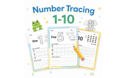 Number Tracing Worksheets 1-10 Printable Preschool Math Activity Kids