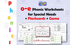 o-e Phonic Worksheets for Early Years/Intervention