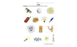 Objects that Give off Light Worksheet