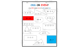 Odd or Even Worksheet Set 1