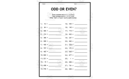 Odd or Even Worksheet Set 2