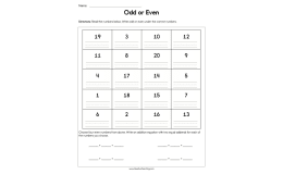 Odd or Even Worksheet