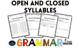 Open and Closed Syllables Grammar Worksheets – Syllable Sort Activity