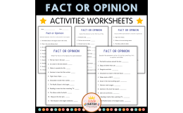Opinion Writing and Fact or Opinion Worksheets – Fact vs Opinion