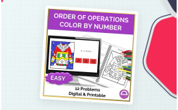 Order of Operations Color by Number: Digital & Printable
