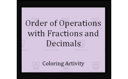 Order of Operations with Fractions and Decimals Coloring Activity