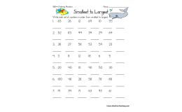 Ordering Numbers Worksheet