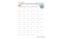 Ordering Positive and Negative Numbers – Worksheet