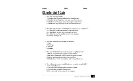 Othello Act 1 Quiz
