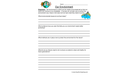 Our Environment Worksheet