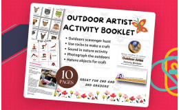 Outdoor Art Creator Activity Booklet, 2nd and 3rd grade, printable for kids, outdoor activities for kids, Girl Scout Badge Resource