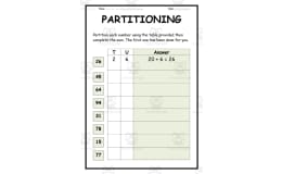 Partitioning Place Value Worksheet