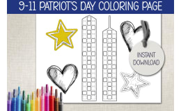PATRIOT DAY COLORING SHEET, 9-11 CRAFTS FOR KIDS, SEPTEMBER 11TH ART