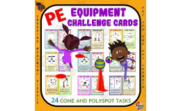 PE Equipment Challenge Cards: Cone + Polyspot Tasks