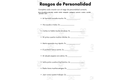 Personality Traits in Spanish Worksheets - Rasgos de Personalidad