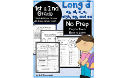 Phonics for 1st and 2nd Grade: Help Students Learn Long A Words: AY, AI, A_E, EIGH, EY, and EA