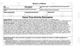 Physical Education Game: Bounce A Million!