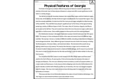 Physical Features of Georgia Reading Packet